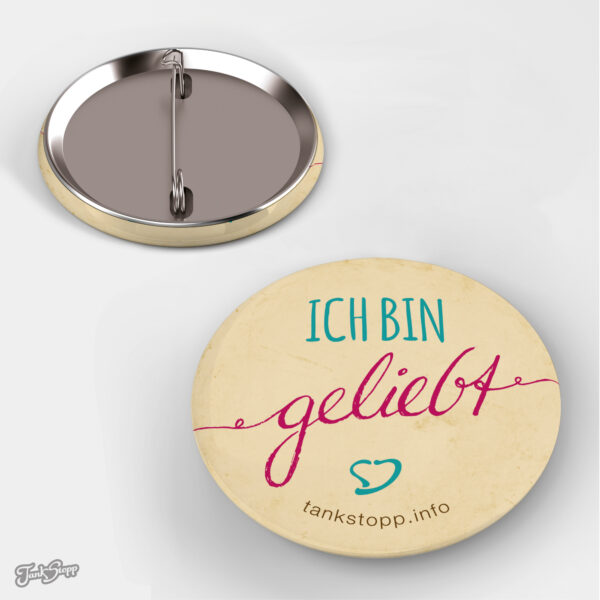 Ansteck-Button "geliebt"