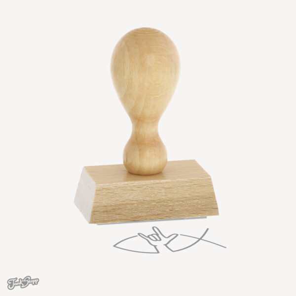Holzstempel mit Gebärde: "Christus ich liebe Dich"