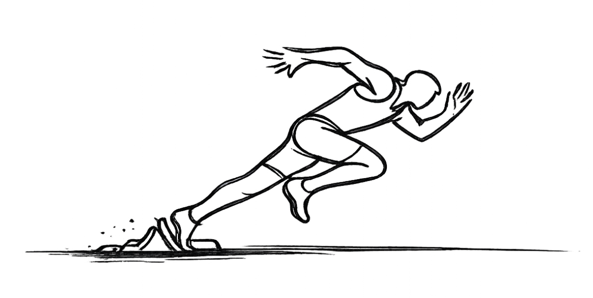 Läufer Starten in seinen Lauf